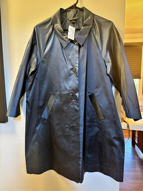 Rozae Nichols Trench Coat in iridescent blue Large